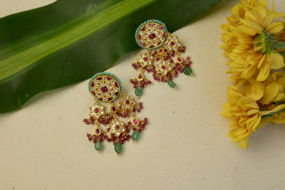 Gulabi Phool Earrings
