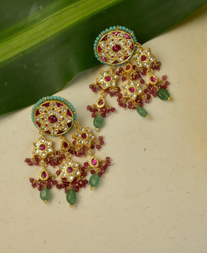 Gulabi Phool Earrings