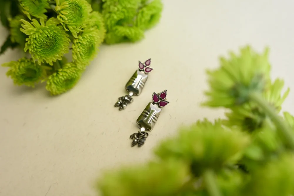 Maroon Drop Earrings
