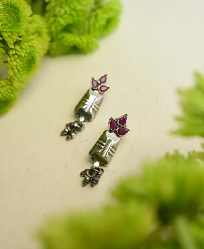 Maroon Drop Earrings