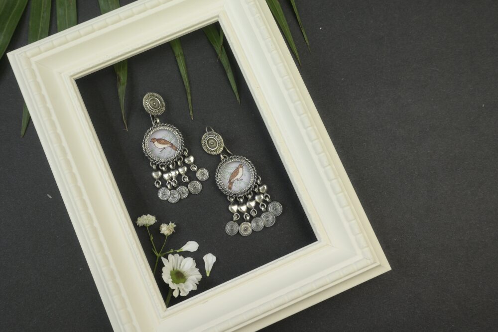 HandPainted Sparrow Earrings