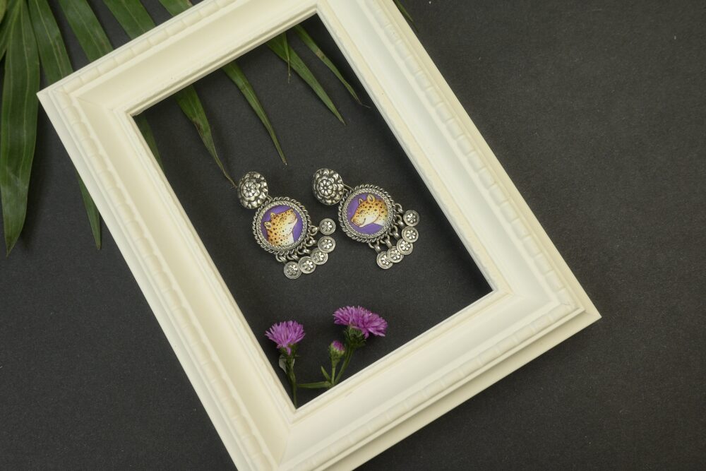 HandPainted Cheetah Earrings - Image 2