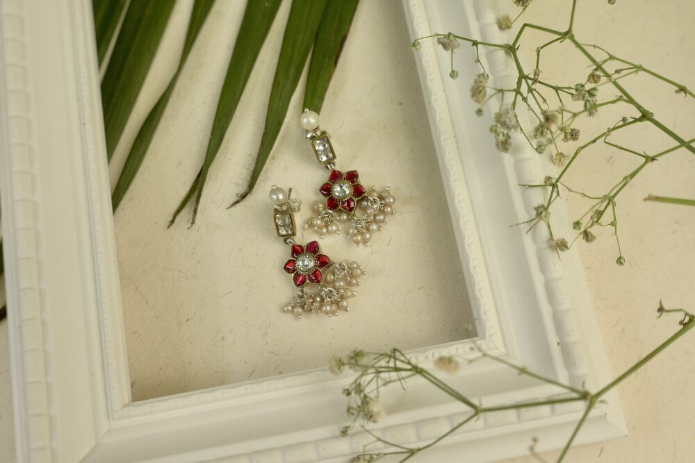 Phool and Moti Earrings - Image 2