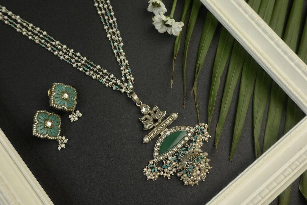Firoza Jhumki Necklace